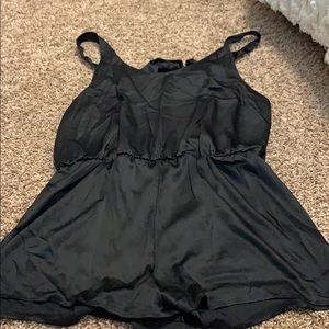 VS black satin romper